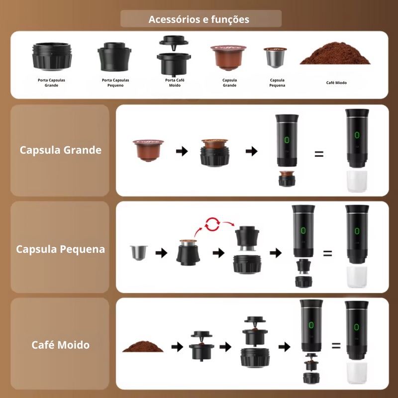 Máquina de café Portátil  + frete GRÁTIS